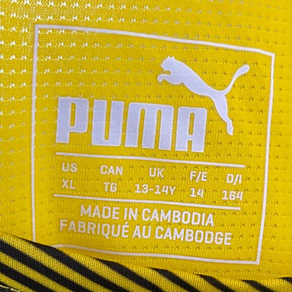 NEW PUMA Junior's BVB Stadium Graphic Jersey with Sponsor Logo Cyber Yellow XL - Picture 4 of 4